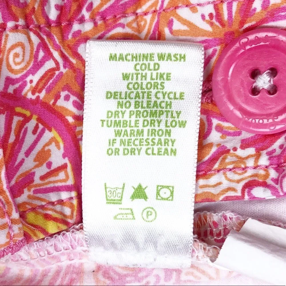 Lilly Pulitzer Callahan Shorts Ten Speed Bicycle Pink Orange‎ Slice Print Size 0